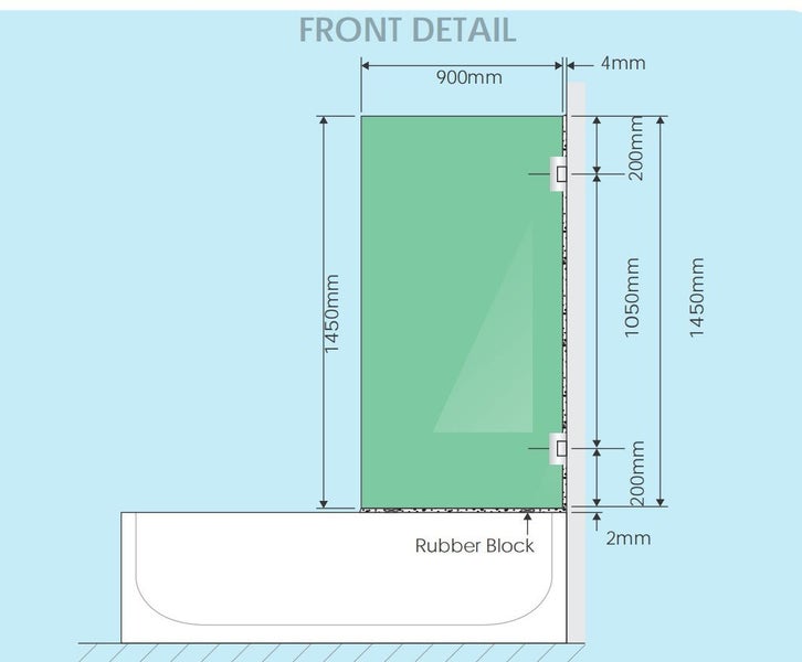 Della Francesca 90Cm Frameless Swing Bath Screen With Chrome Hardware Carousel 2