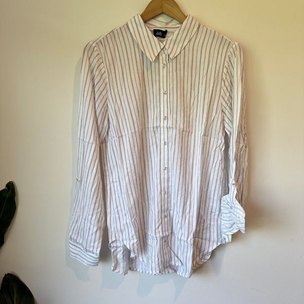 Dotti Viscose Stripe Button-Up Shirt - Size 12 Carousel 1