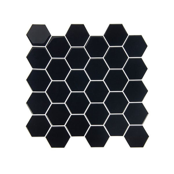 Randy & Travis Machinery Tiles 3D Peel And Stick Wall Hexagonal Mosaic Black 10 Carousel 1