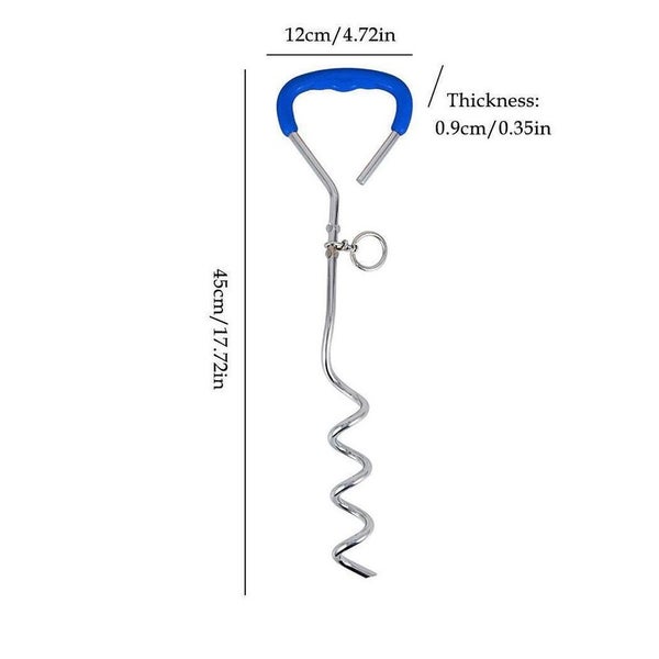 Yes4pets 2 X Pet Dog Puppy Chrome Plated Corkscrew Spiral Tie Out Stake Carousel 2