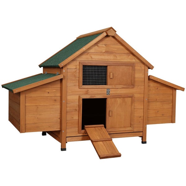 I.Pet Chicken Coop Large Rabbit Hutch House Run Cage Outdoor Carousel 1