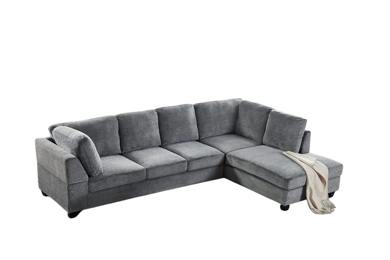 LIBERTY Premium Sectional Sofa (Grey) - Chaise Facing Right Carousel 1