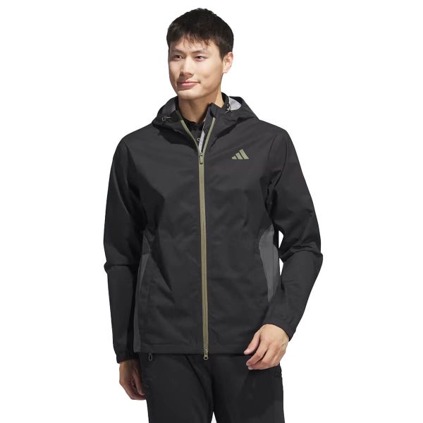 Adidas Golf Mens RAIN.RDY Hooded Lightweight Elasticated Full Zip Jacket Carousel 1
