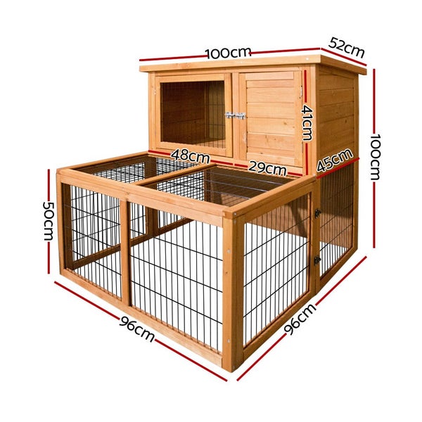 I.Pet Rabbit Hutch Chicken Coop 100Cm Tall Carousel 2