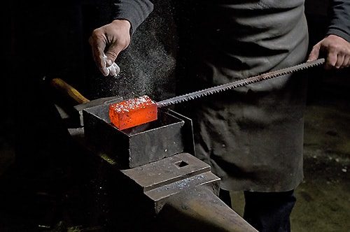 Amazing Hand Made Damascus Steel Hand Craving Colored Bone Handle Knife Carousel 12