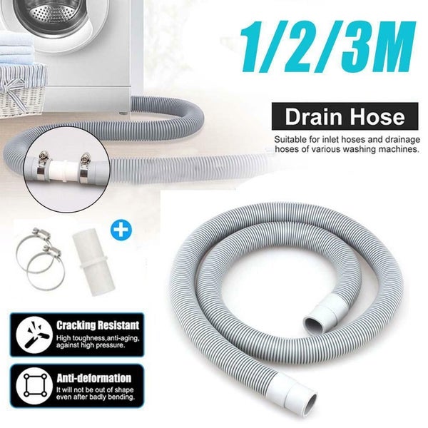 Universal Washing Machine Dishwasher Drain Waste Hose Extension Pipe 1/2/3 M Carousel 1