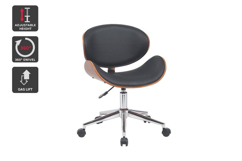 Ergolux Bentwood Office Chair (Black/Walnut) Carousel 1