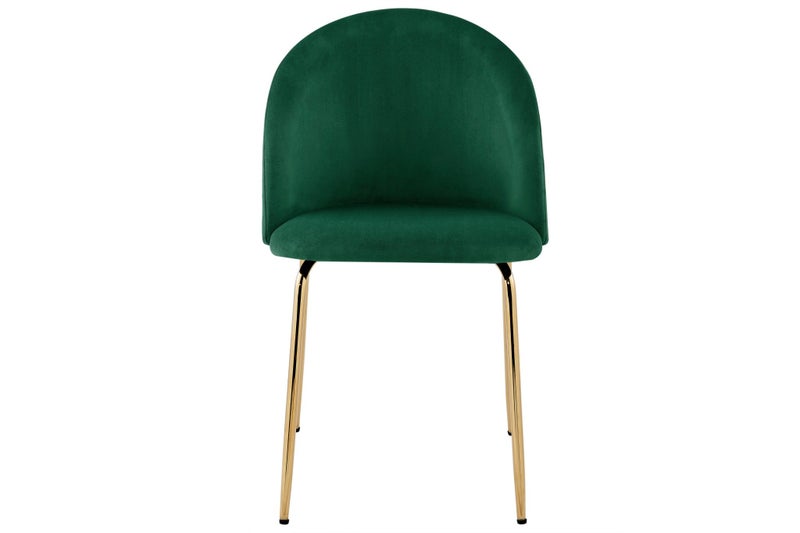 Set of 2 Shangri-La Subiaco Velvet Dining Chairs (Emerald) Carousel 2