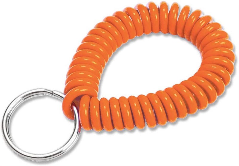 2" Spiral Wrist Coil with Steel Key Ring, Flexible Wrist Band Key Chain Brace Carousel 5