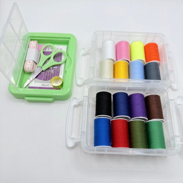 Portable Mini Sewing Kit - 18 Colour Thread Spools Carousel 2