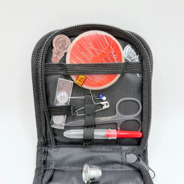 Portable Travel Sewing Kit in Black Zip-Up Case Carousel 2