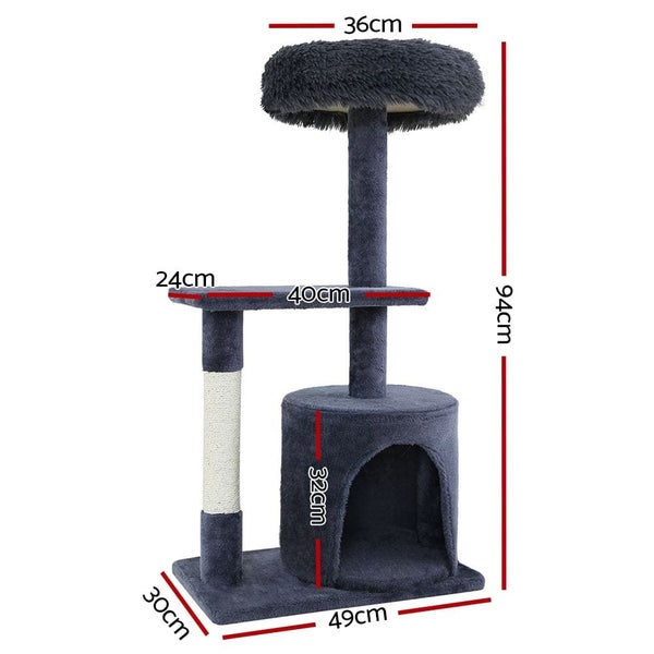 I.pet Cat Tree Scratching Post Scratcher Tower Condo House Grey 94cm Carousel 2