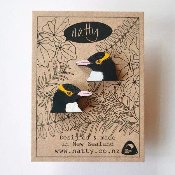 Hoiho Head Rimu Stud Earrings Carousel 2