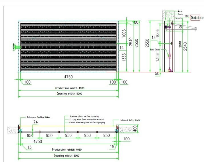 Large new garage door custom made 5000 x 2550h $1 reserve64160672167426113