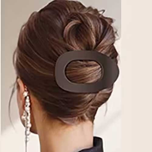 Flat Hair Clip "Mel" (Matt Redwood) Carousel 4