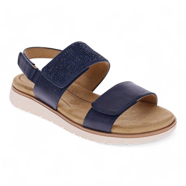 Scholl Nancy sandal with memory cushion footbed - Navy Euro size 3964304800234755110