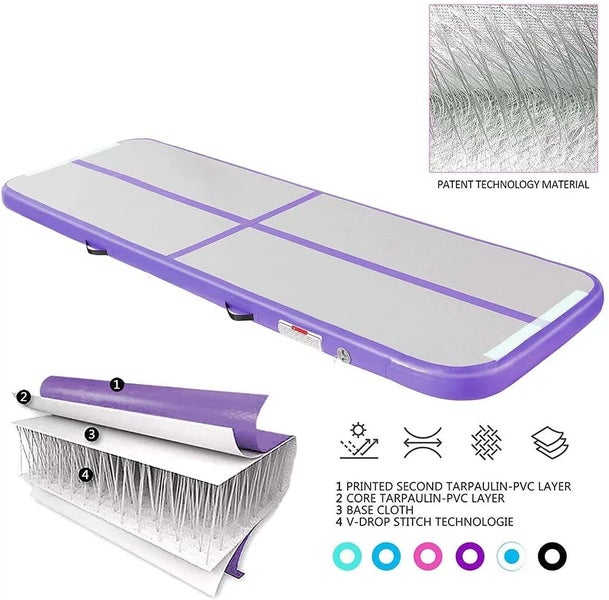 Evoland Inflatable Gymnastics Mat Air Track Tumbling Mat - 3M (Purple) Carousel 2