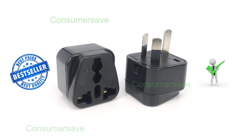 Travel Plug 3 Pin power Socket Adaptor NZ/AUS Brand New (BLACK) Carousel 1