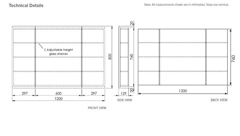 AVON 1200 MIRROR CABINET - GLOSS WHITE Carousel 2