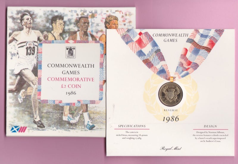 GB - Specimen - 1986 Games Two Pound - UNC folder Carousel 1