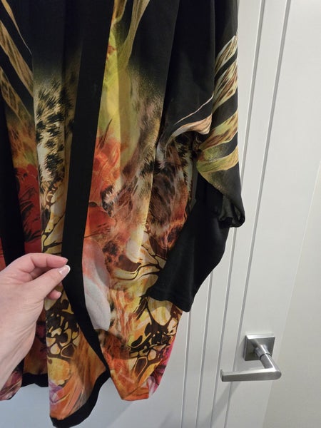 Black/Gold/Orange *Augustine Resort Kimono* Carousel 2