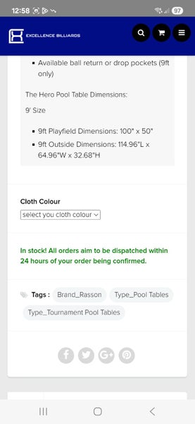 Rasson Pool Table64349498868995113