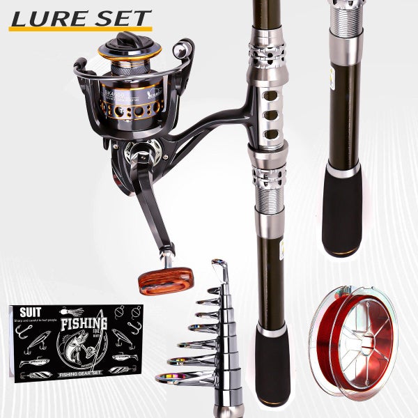 1.8M Fishing Carbon Lure Rod Wheel Set Sea Fishing Rod Telescopic Fishing Rod Carousel 7