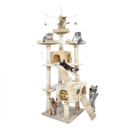 Cat Scratching Post Tree Gym House Condo Furniture Scratcher Tower 2.1M Carousel 1