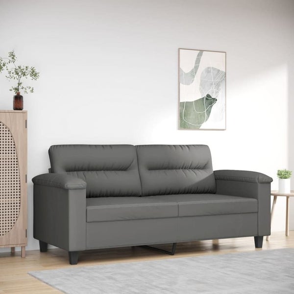 2-seater Sofa Dark Grey 140 Cm Microfibre Fabric Tpkplt Carousel 1