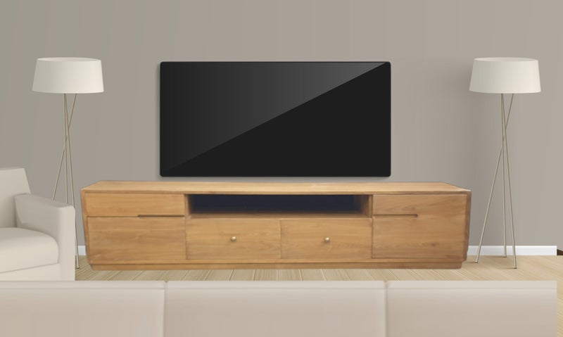 TV UNIT / SIDE TABLE- ENTERTAINMENT UNIT- 2 METERS- TEAK WOOD Carousel 1