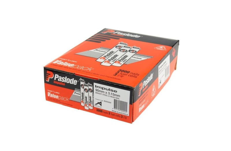 Paslode 90 x 3.15mm Bright D Head Impulse Nail - 3000 Pack Carousel 1