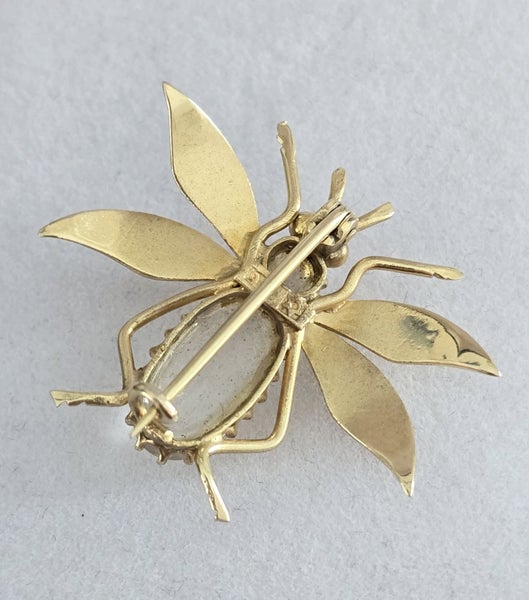 Art Nouveau 9ct gold brooch- Moonstone cabuchons Carousel 6