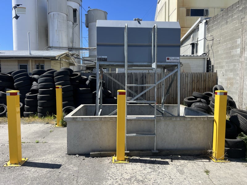 1,800 L Gravity-Fed Petrol Storage Tank with Concrete Bund and Safety Bollards64305819715202112