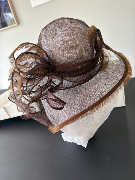 Dollie Vardin Handmade Chocolate-Brown Statement Hat 2001, NZ Design64337345889537112