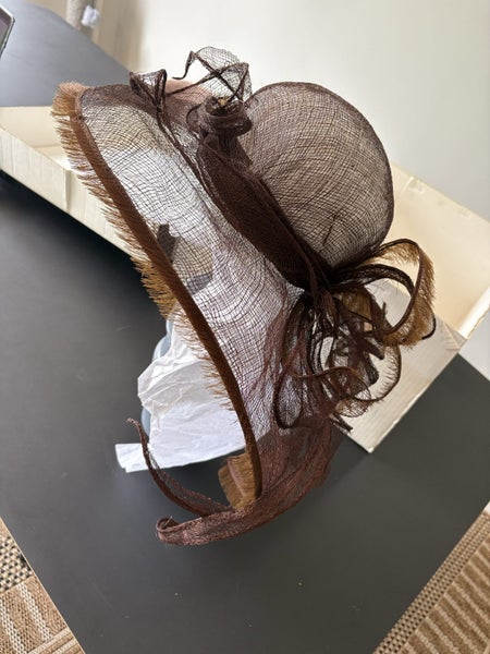 Dollie Vardin Handmade Chocolate-Brown Statement Hat 2001, NZ Design64337345889537113