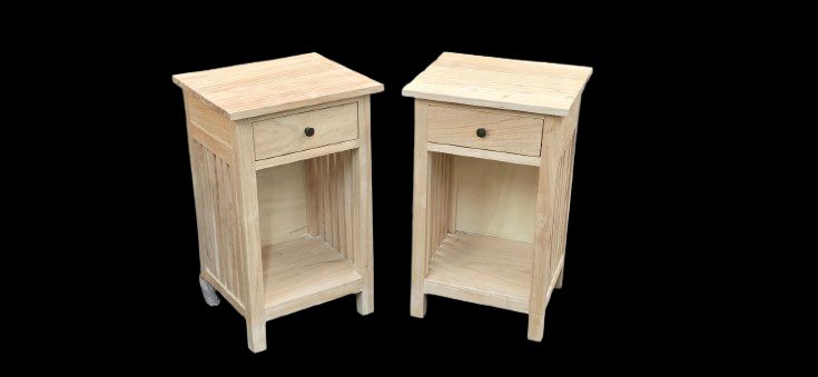 BED SIDE TABLES( Set of Two)- Mindi Wood Carousel 1