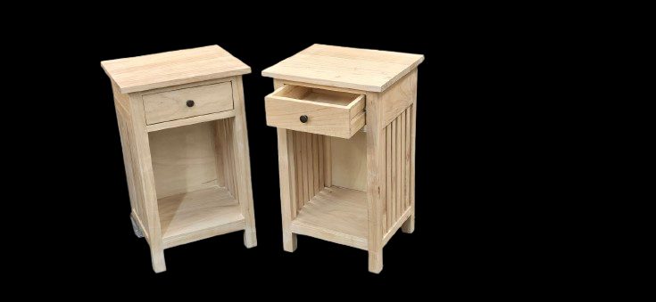 BED SIDE TABLES( Set of Two)- Mindi Wood Carousel 2