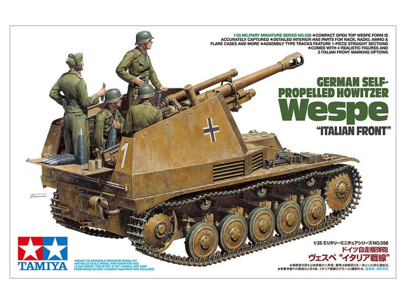 Tamiya 1/35 German Wespe Self-Propelled Howitzer Italian Front WWII Plastic M...64175364809857110