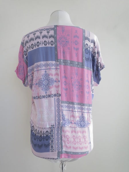 LANIA (NZ) *Designer Reef Print Tuck Detail Viscose Top* 10/12 Carousel 6