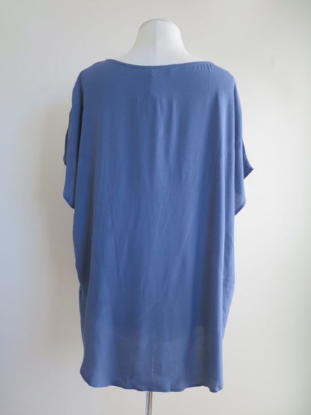 SARA *100% Viscose Denim Blues Atlantic Button Detail Top* 20 NEW Carousel 3