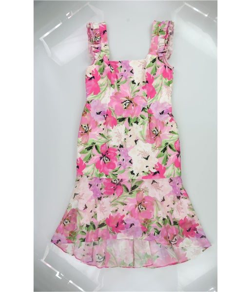 Adrianna Papell Womens Floral Mini Fit & Flare Dress Carousel 1