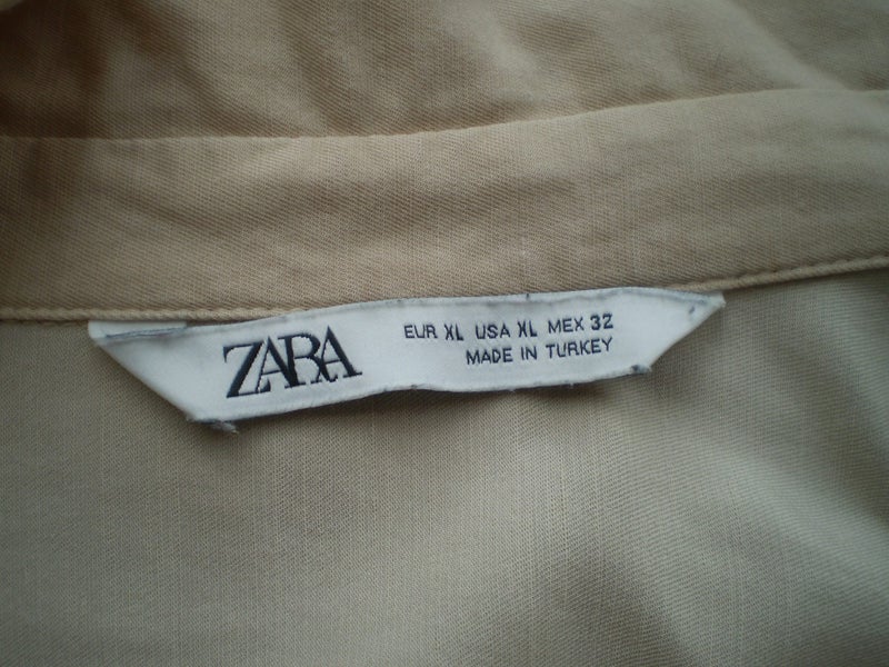 ZARA EURO DESIGNER BLUSH BEIGE OVERSIZE LINEN LAYERING SHIRT XL Carousel 4