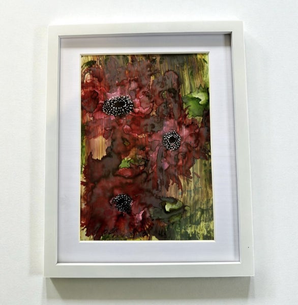 Original Art - Alcohol ink - Red Hot Choc Carousel 1