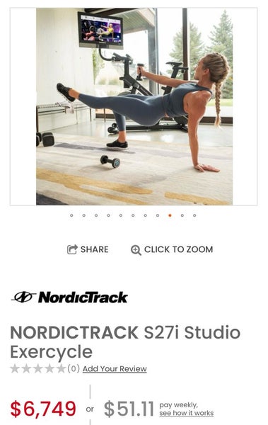 NordicTrack S27i Studio Exercycle64184268291201113