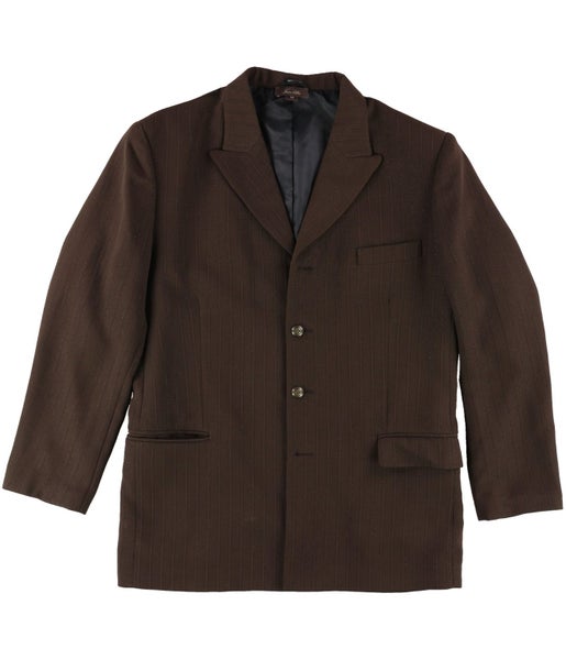 Tasso Elba Mens Striped Three Button Blazer Jacket Carousel 1