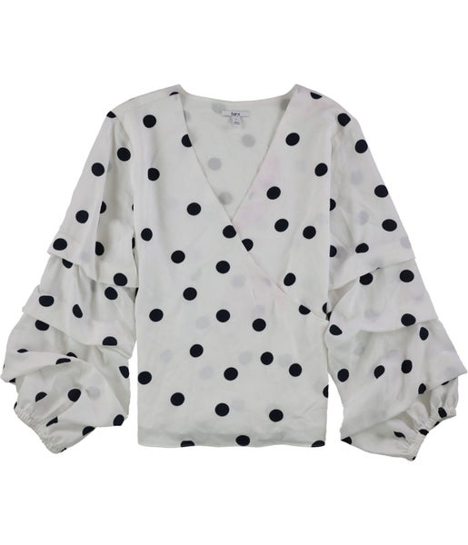 bar III Womens Faux Non Belted Wrap Blouse Carousel 1
