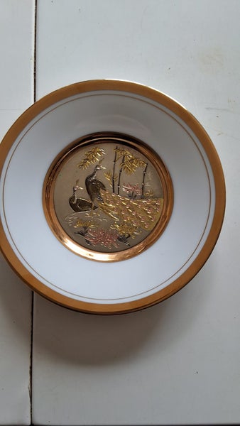 Peacocks & bamboo plate64526502099585110