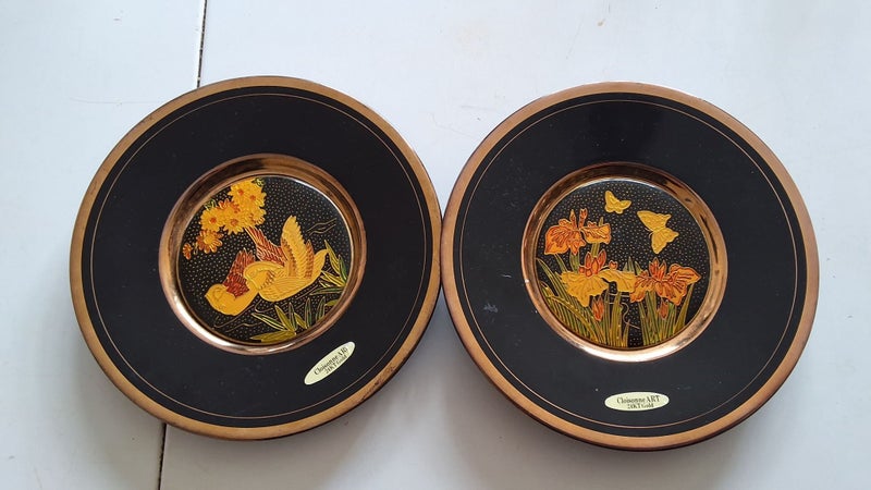 2 japanese cloisone art plates64524814728705110