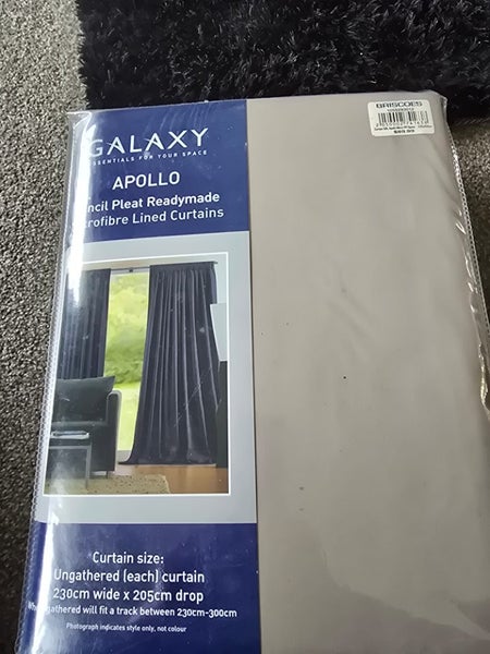 3 Sets GALAXY PENCIL PLEAT MICROFIBRE LINED CURTAINS Carousel 1