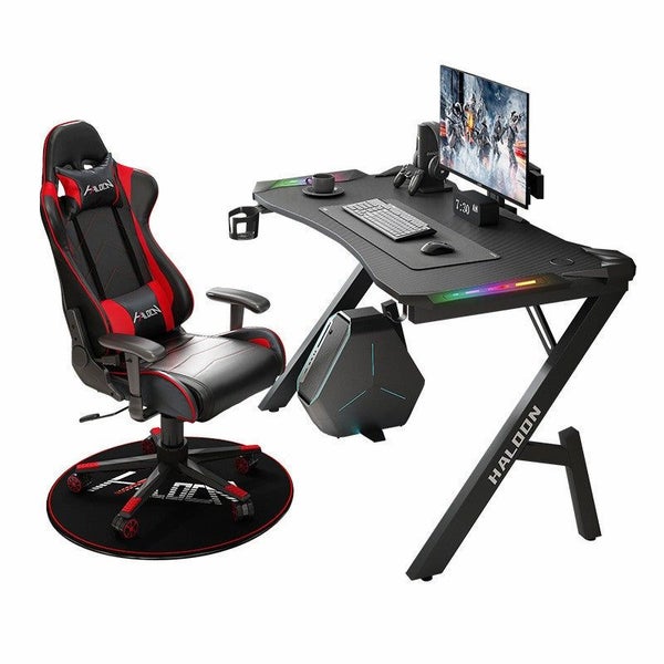 Gaming Desk with LED Lights Computer Desk K Shaped Desk 100Cm Snap Deal Carousel 1